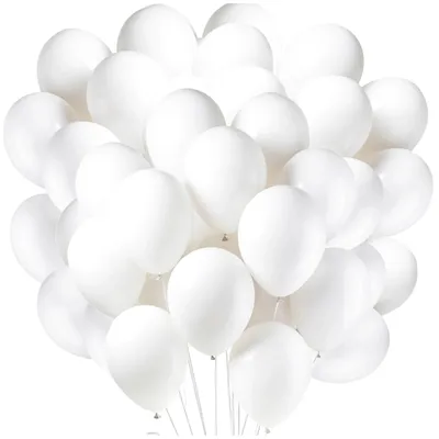 Produktbild von 100 weiße Luftballons 36 cm – Geburtstag, Hochzeit, 1. Geburtstag, Junggesellinnenabschied, Dekoration