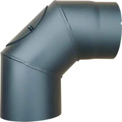Produktbild von Ofenrohr Ø150mm Senotherm Universal Bogenknie 90° mit Tür gussgrau Uni Knie