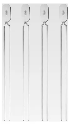 Produktbild von Grillspieße, Doppelspieße für Schaschlik und Gemüse, 4 Stück, 33 cm, Edelstahl 18/10, spülmaschinenfest, Silber