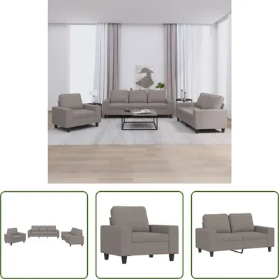 Produktbild von The Living Store 3-tlg. Sofagarnitur Taupe Stoff