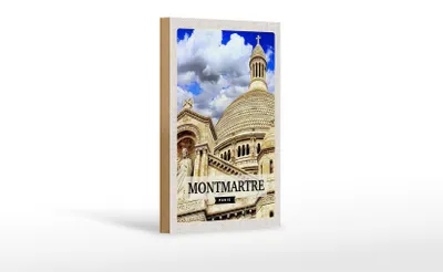 Produktbild von Holzschild Reise 12x18 cm Montmartre Paris Architektur Geschenk