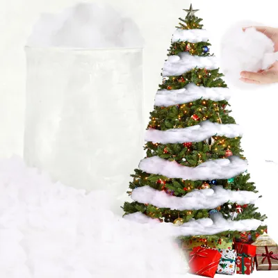 Kunstschnee 200 g – weiche, flauschige Dekobaumwolle für Weihnachtsbaum