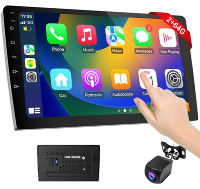 Obrázek produktu pro Autorádio 9 palců, bezdrátové připojení CarPlay a Android Auto, dotykový displej, GPS navigace, černé barvy