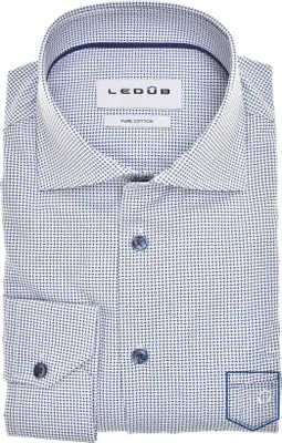 Produktbild von Ledub Hemd blau bedruckt mit Brusttasche