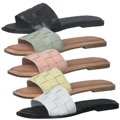 Produktbild von Tamaris Damen Pantoletten Clogs Leder 1-27122-28, Größe:39 EU, Farbe:Weiß