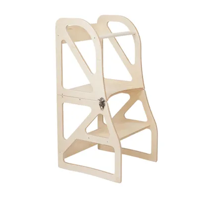 Image de leg&go Tour de Cuisine Transformable en bois Securestep, Tour d’apprentissage 2 en 1, bois naturel