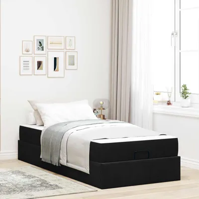 Image de Maison Exclusive - Ensemble lit avec matelas, 2 pièces, velours noir