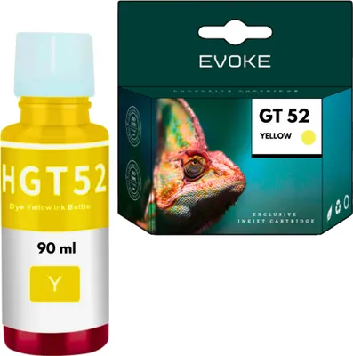 Image de Cartouches d'encre pour HP GT52 Jaune XL | 90 ml | 10 280 pages | GT-52 | Remplacement pour Ink Tank 315 410 415 Smart Tank 510 515