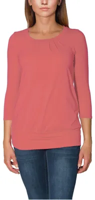 Produktbild von Alkato Damen Viskose Shirt 3/4 Arm Longshirt Top, Farbe: Altrosa Dunkel, Größe: XXL