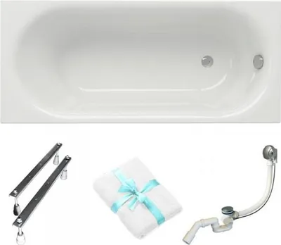 Produktbild von Cersanit | Badewanne - Wanne Rechteckig Octavia - 160 x 70 Cm - Mit Syphon Und Füßen - Acrylwanne - Weiß