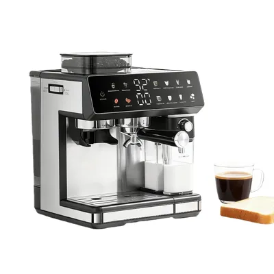 FORSMANO Kaffeemaschine mit Mahlwerk, 1350W, Doppelboiler & Doppelpumpe, Vollautomatisch, Milchaufschäumer, 2,7L, Touchdisplay
