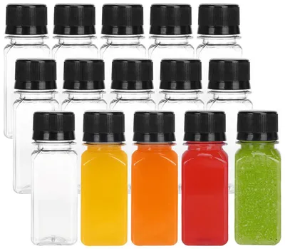12er-Set 60 ml Shotflaschen aus Kunststoff, wiederverwendbar, transparent