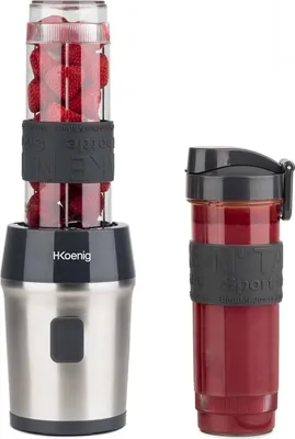 Produktbild von H.Koenig Mini Smoothie Maker Standmixer, Blender elektrisch, Transportabel Kompakt 570mL SMOO9 BPA-frei Leistungsstarke 300W, Mixer 2 tragbare