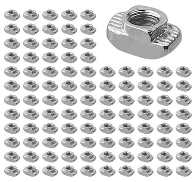 Produktbild von Nutensteine M4 verzinkter Stahl 100 Stück für Aluminiumprofil 20er Serie Nut 6mm