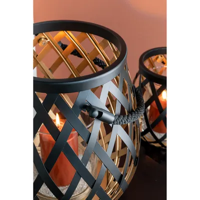 Produktbild von OTIS Laterne - H.24cm - schwarz - Edelstahl /Glas - Wohnaccessoire