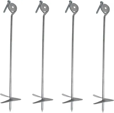 Produktbild von 4x Bodenanker zum Eindrehen 58 cm feuerverzinkt Erdanker Grundanker Spielturm anker