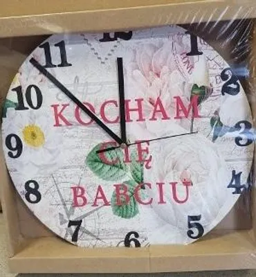 Zdjęcie produktu dla zegar ścienny  30cm  KOCHAM CIĘ BABCIU