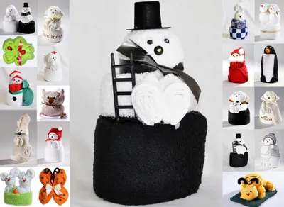 Produktbild von Frottier Geschenk Set viele Modelle Handarbeit Origami Gästetuch Handtuch Waschhandschuh, Motiv/Art:Schornsteinfeger