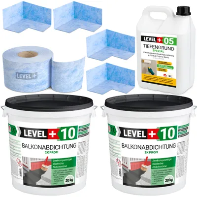 Produktbild von Dicht-Set 13m² Terrasse 40kg Balkonandichtung 2K Plus, Balkon, Bad, Sauna SET36
