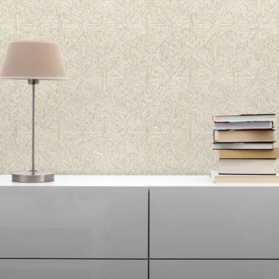 Produktbild von TADESSI | Tapete Grafik Carlo | M1-No.1803 | Vliestapete | Weiß | Gold | Geometrisch | Modern | Wohnzimmer | Schlafzimmer | Küche