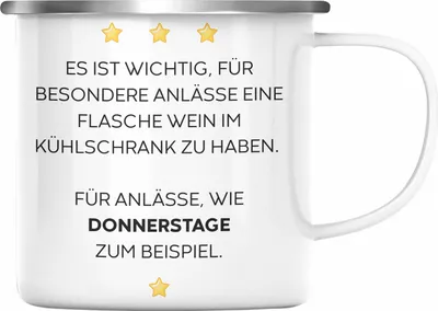 Produktbild von Trendation - Lustige Emaille Tasse mit Spruch für Frauen Männer Arbeit Büro Lustig Emaille Tassen Becher mit Sprüchen Kollegin Geschenk Sarkasmus (Silber)