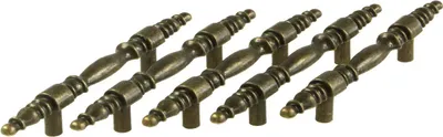 5 Metall-Griffe 144x14mm antik bronze - Schubladengriff Schrankgriff Möbelgriff