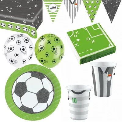 Produktbild von Fußball Partyset zum Kindergeburtstag Mottoparty Geburtstag WM EM