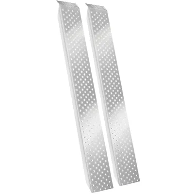 Two silver ramps are shown against a white background.