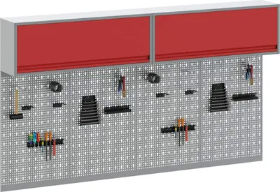 Immagine prodotto di Set di armadi per attrezzi con lo scaffale 6 pcs Rosso