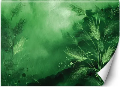 Produktbild von Vlies fototapete Pflanzen Abstraktion Grün 300x210 cm Feeby Grün inkl. Kleber einfache Montage