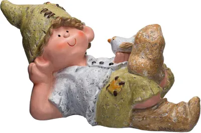 Produktbild von Birendy Große niedliche Wichtel Figur Junge NF87126 Gartenfigur Gartendeko