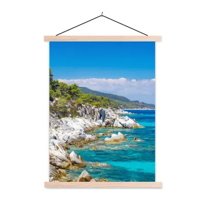 Produktbild von MuchoWow® Textilposter Meer - Sommer - Tropisch 60x80 cm mit holzfarbenen Rahmen - Wandbild