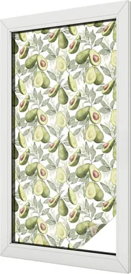 Produktbild von Buntglas Fensterfolie – 100x100 cm – Stained-Glass Design – blickdichte dekorative Sichtschutzfolie – selbstklebend, UV-Schutz – Avocadoblätter