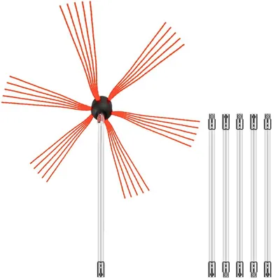 Immagine prodotto di Spazzola per camino in nylon Spazzola per camino - 6 M Raccordi professionali in acciaio inox - Aste flessibili in nylon.