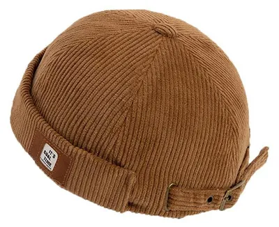 Produktbild von Docker-Cap Herren Damen Seemannsmütze Größenverstellbar Khaki Cord