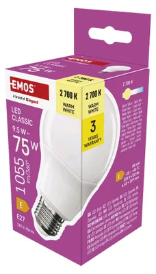 LED Lampe Classic A60 / E27 / 9,5 W (75 W) / 1055 lm / Warmweiß