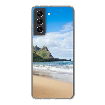 Produktbild von MuchoWow® Handyhülle Schutzhülle Hülle für Samsung Galaxy S21 FE Strand - Tropisch - Hawaii Silikon Softcase Handy Hülle - Mobiltelefonhülle