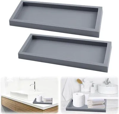 Produktbild von Famanu Ablageplatte für die Aufbewahrung - Rechteckig, dekorativ - Schwarz - 30 x 12,5 x 1,8 cm