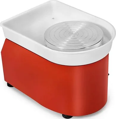Obrázek produktu pro Vevor Potterův hrnčířský kruh – červený – elektrický hrnčířský kruh – 25 cm – modelovací kruh – hrnčířský kruh