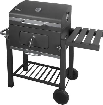 Produktbild von Holzkohlegrill Fieldmann FZG 1008, 55,6 x 41,5 cm Grillfläche, Mit Thermometer, Höhenverstellbar, Mit Rollen