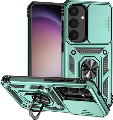 Produktbild von Samsung Galaxy S25 Plus Hülle - Coverup Armor Ring Ständer Back Cover mit Kamera Schutz - Mintgrün