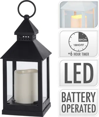 Obrázok produktu pre PROGARDEN Lampáš s LED sviečkou 23 cm čierna KO-ANX000110