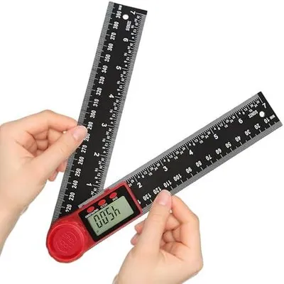 Produktbild von flintronic Winkelmesser Digital, 2 in 1 Digitaler Winkelmesser mit LCD Anzeige, 360° Winkel Messen, Hold und Feststell Funktion, für Holzbearbeitung Messung, Konstruktionsreparaturen, 400MM