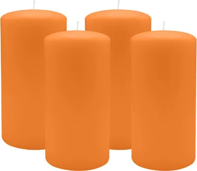 Produktbild von 4er Set Adventskranzkerzen Mango Orange Ø 80 x 150 mm