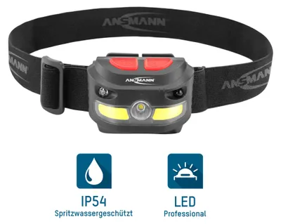 Produktbild von ANSMANN Akku LED Kopflampe 250 Lumen Sensor gesteuert - Stirnlampe HD250RS