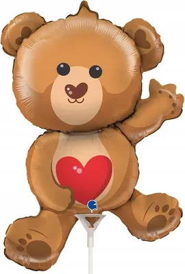 Produktbild von Teddybär Folienballon mit Herz Valentinstag Geburtstag Liebe Geschenk 23x31cm