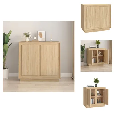 Zdjęcie produktu dla vidaXL Kredens dąb sonoma 80x34x75 cm materiał drewnopochodny - Kredensy
