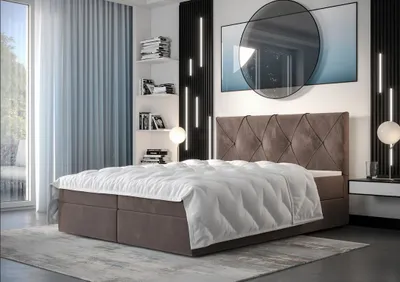 Produktbild von Hotelbett mit Stauraum LILIEN – 200x200, Milchschokolade