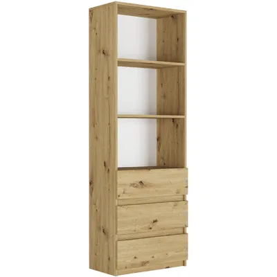 Obrázok produktu pre Kancelárska regálová skriňa 60 cm, 3 police, 3 zásuvky FRAMIRE B-3 artisan