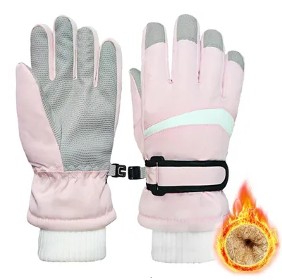 Imagen del producto de Solidchoice - Guantes de esquí para niños - Guantes de forro polar cálidos, resistentes al viento e impermeables